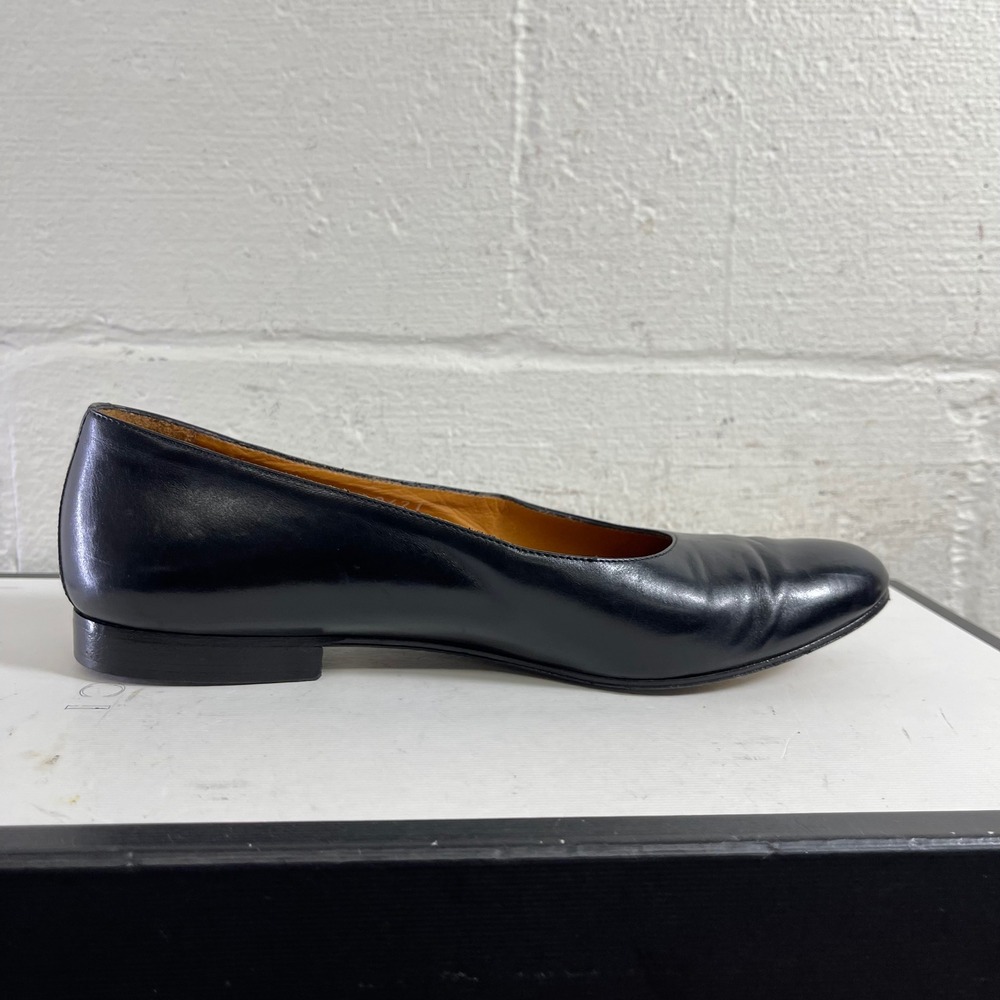 Ralph Lauren 4904 Black Leather Ballet Flats Slip On Women 6.5 AA Made in Italy - Picture 2 of 12